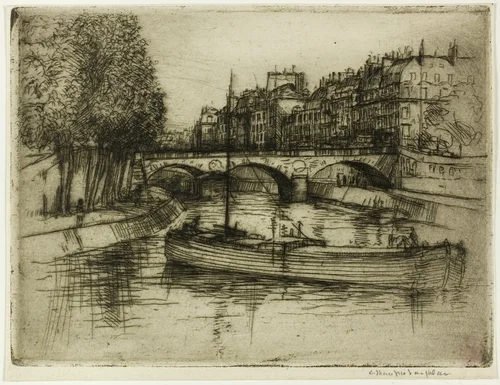 Le Pont St. Michel, Paris by Donald Shaw MacLaughlan, print, 1900