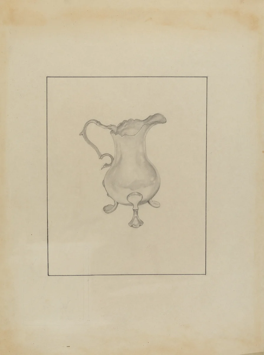 Silver Cream Pitcher by Isidore Steinberg, index of american design, 1935-1942