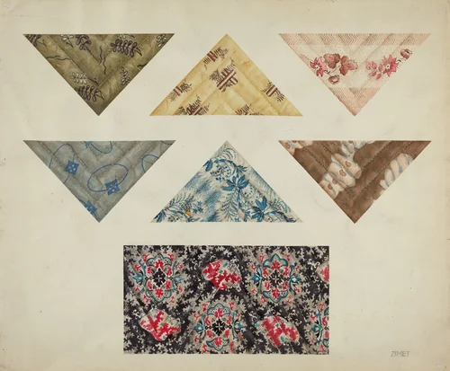 Patchwork Quilt by A. Zimet, index of american design, 1938