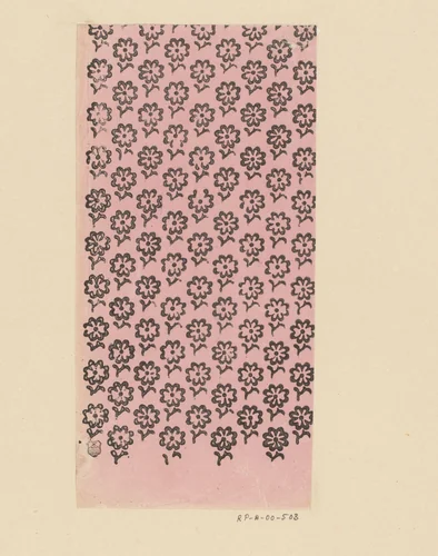 Blad met strooipatroon van bloemen by anonymous, print, 1800-1900