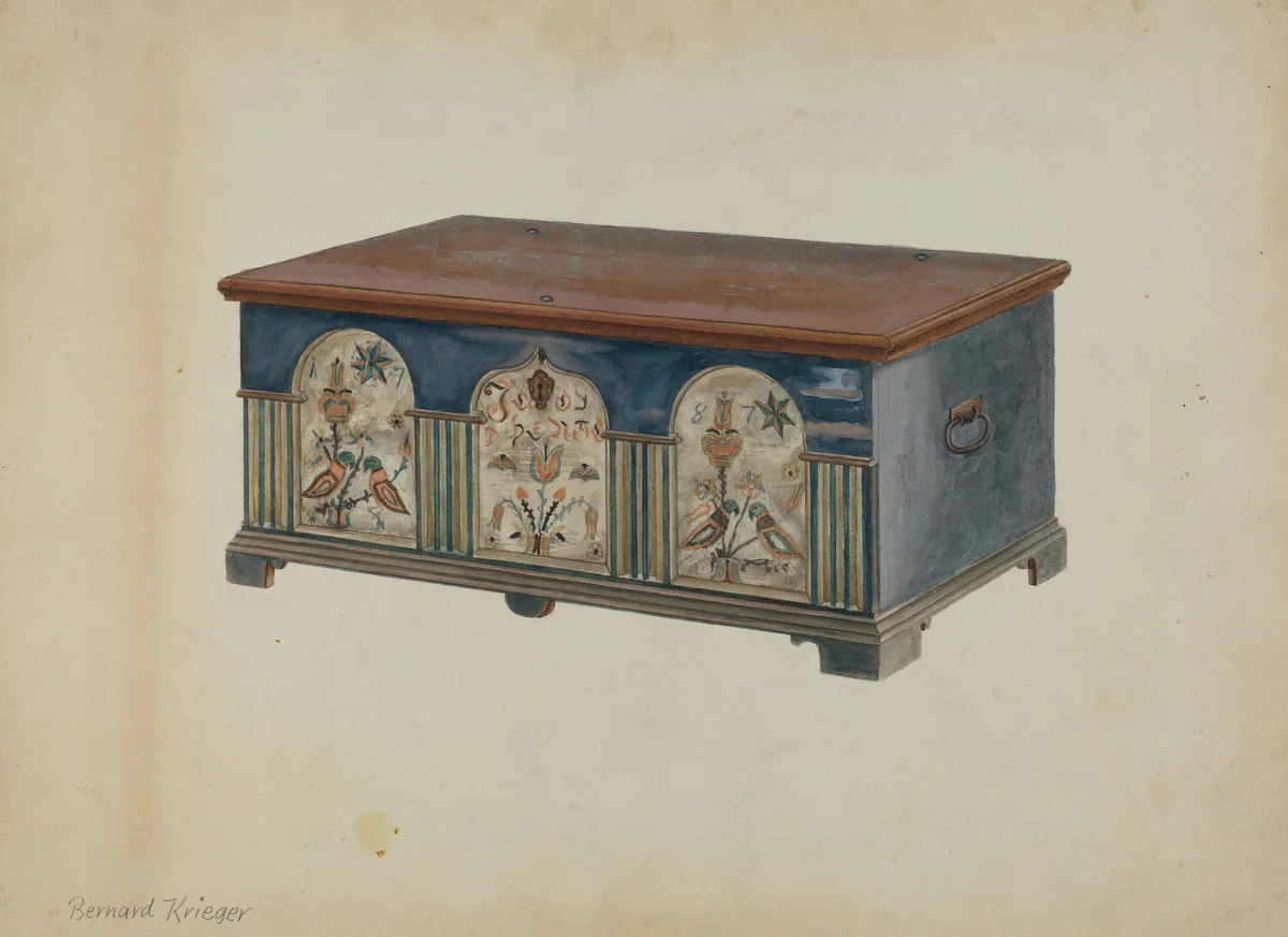 Pa. German Dower Chest by Bernard Krieger, index of american design, 1936
