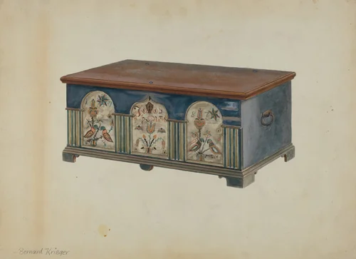 Pa. German Dower Chest by Bernard Krieger, index of american design, 1936
