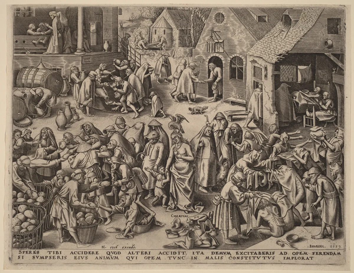Charity by Philip Galle, print, 1559