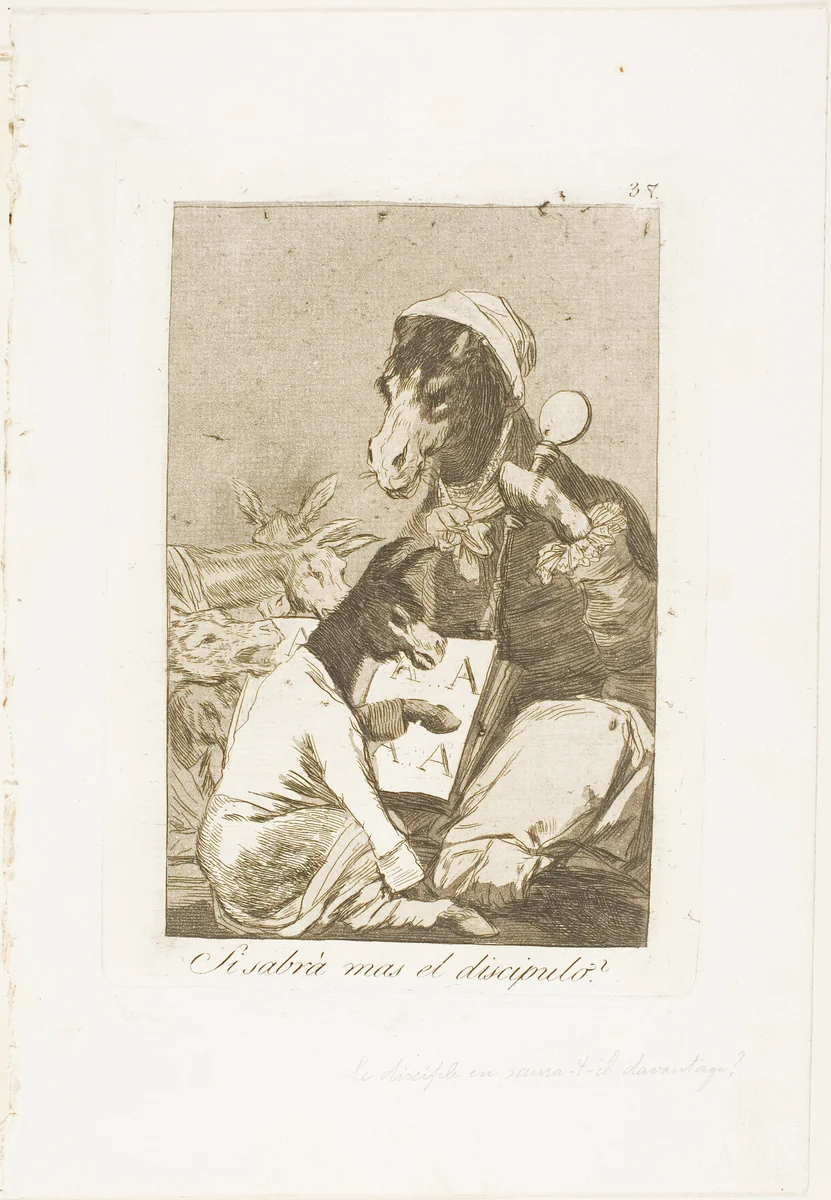 Might not the Pupil Know More?, plate 37 from Los Caprichos by Francisco José de Goya, print, 1797-1799