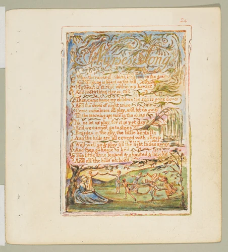 Songs of Innocence: Nurse's Song by William Blake, print, 1789-1825