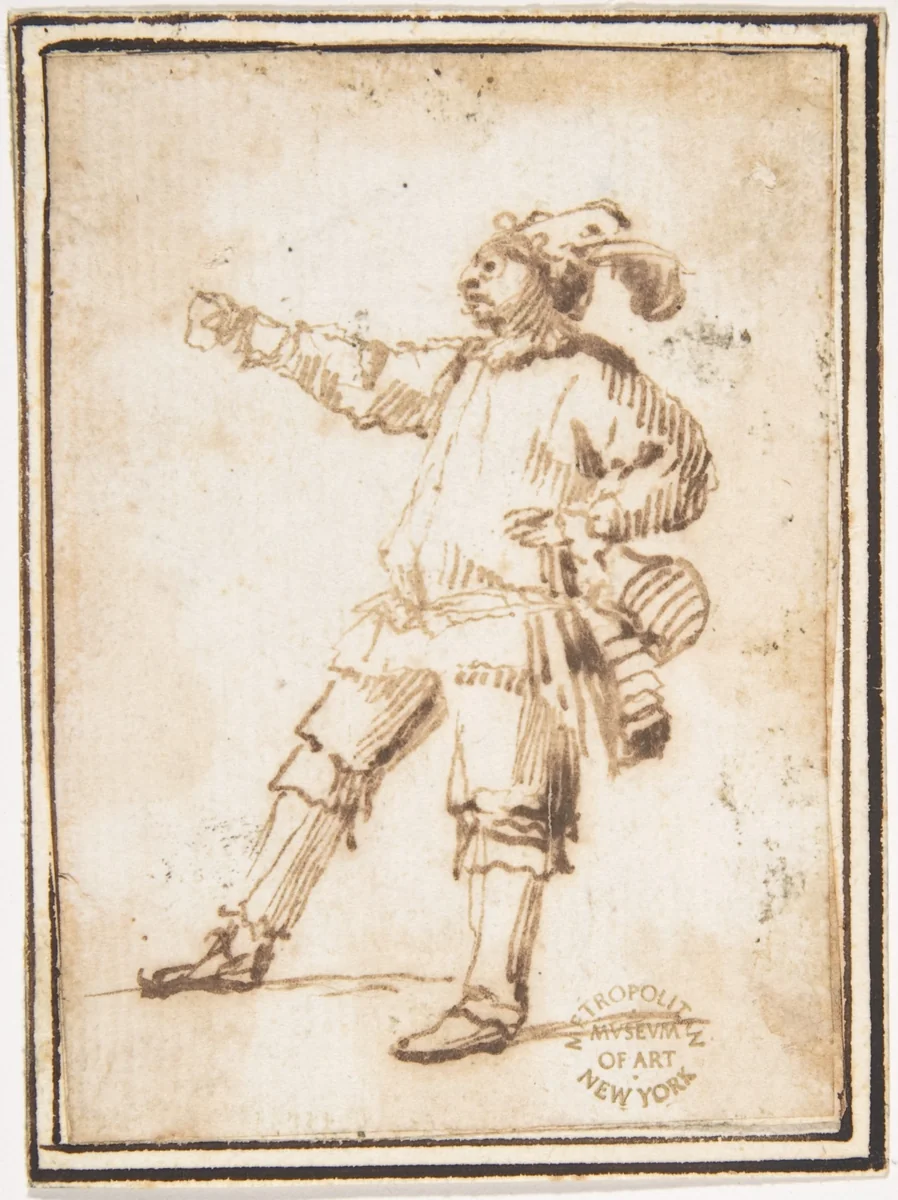 Study of an Actor by Francesco Allegrini, drawing, 1624-1663