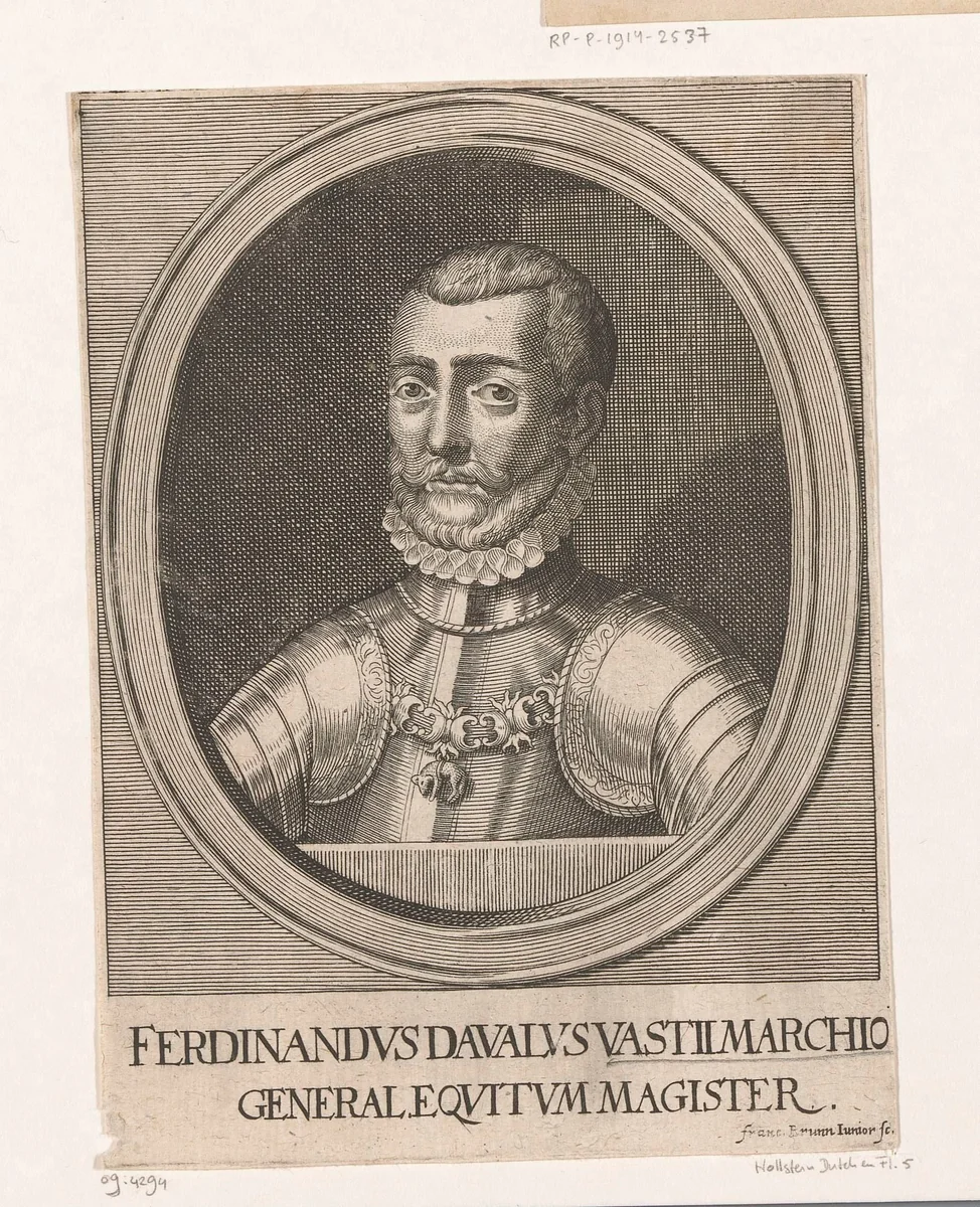 Portret van Francesco Ferdinando d'Avalos, markies van Pescara en Vasto by Unknown, print, 1589-1658