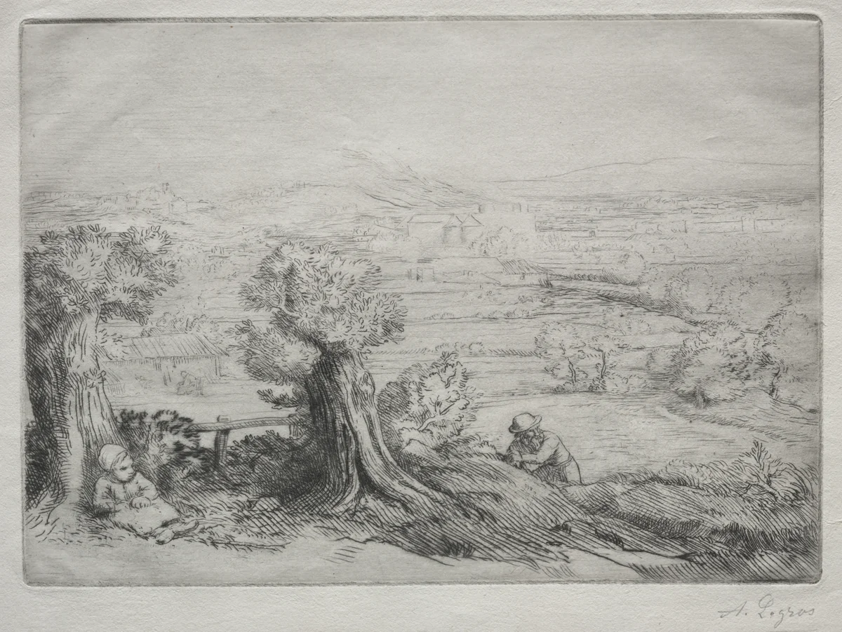 Souvenir d'un Vallée en Bourgogne by Alphonse Legros, print, 1857-1911