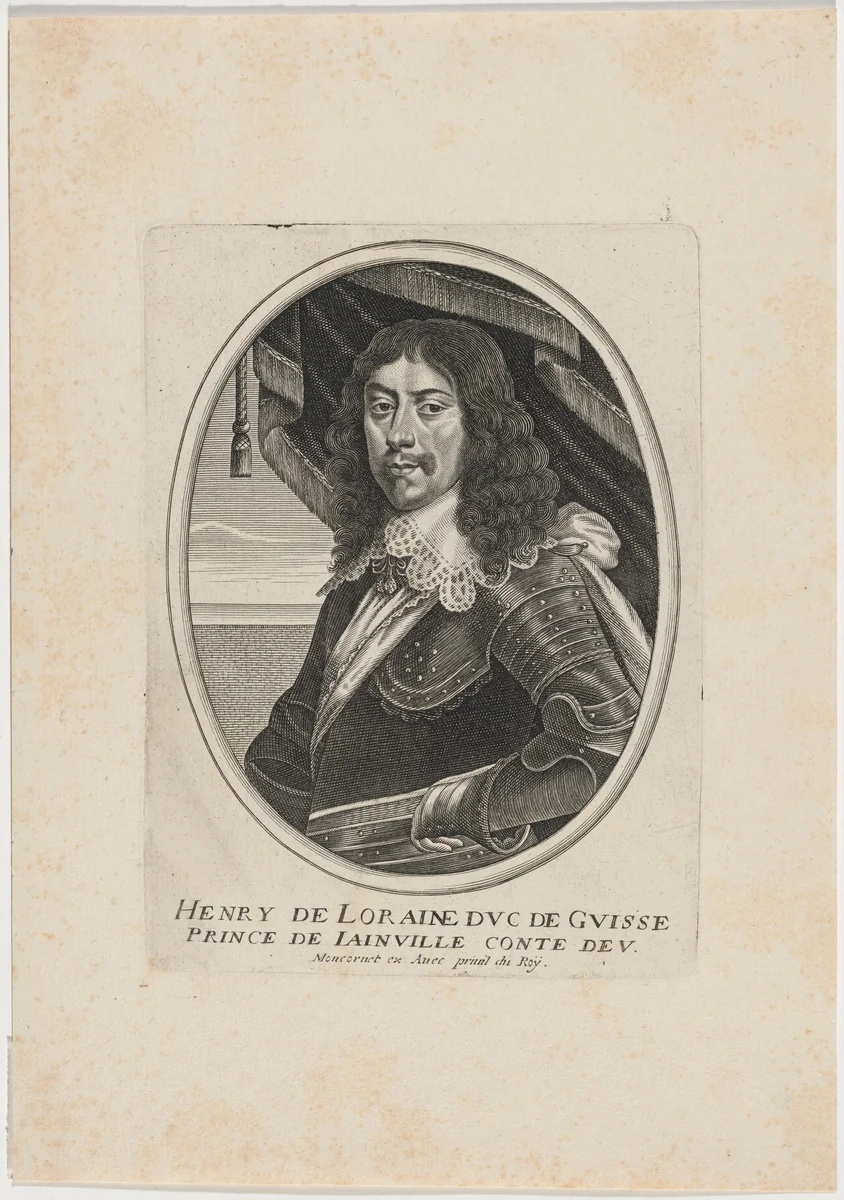 Henry de Lorraine, Fifth Duc de Guise by Balthasar Moncornet, print, 1600-1668