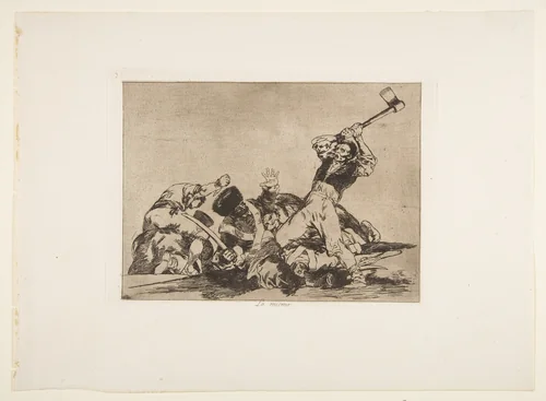Plate 3 from "The Disasters of War" (Los Desastres de la Guerra): 'The same' (Lo mismo) by Goya, print, 1810
