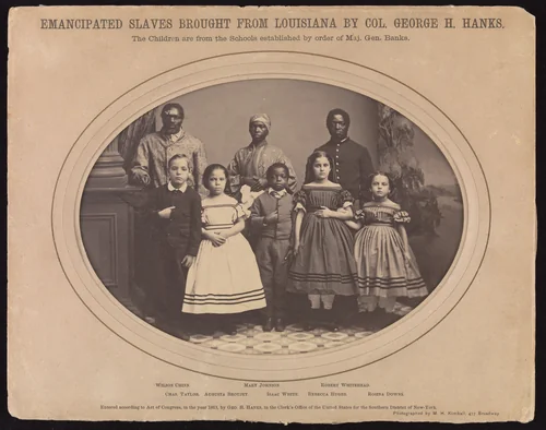 Emancipated Slaves Brought from Louisiana by Colonel George H. Hanks by Myron H. Kimball, photograph, 1863
