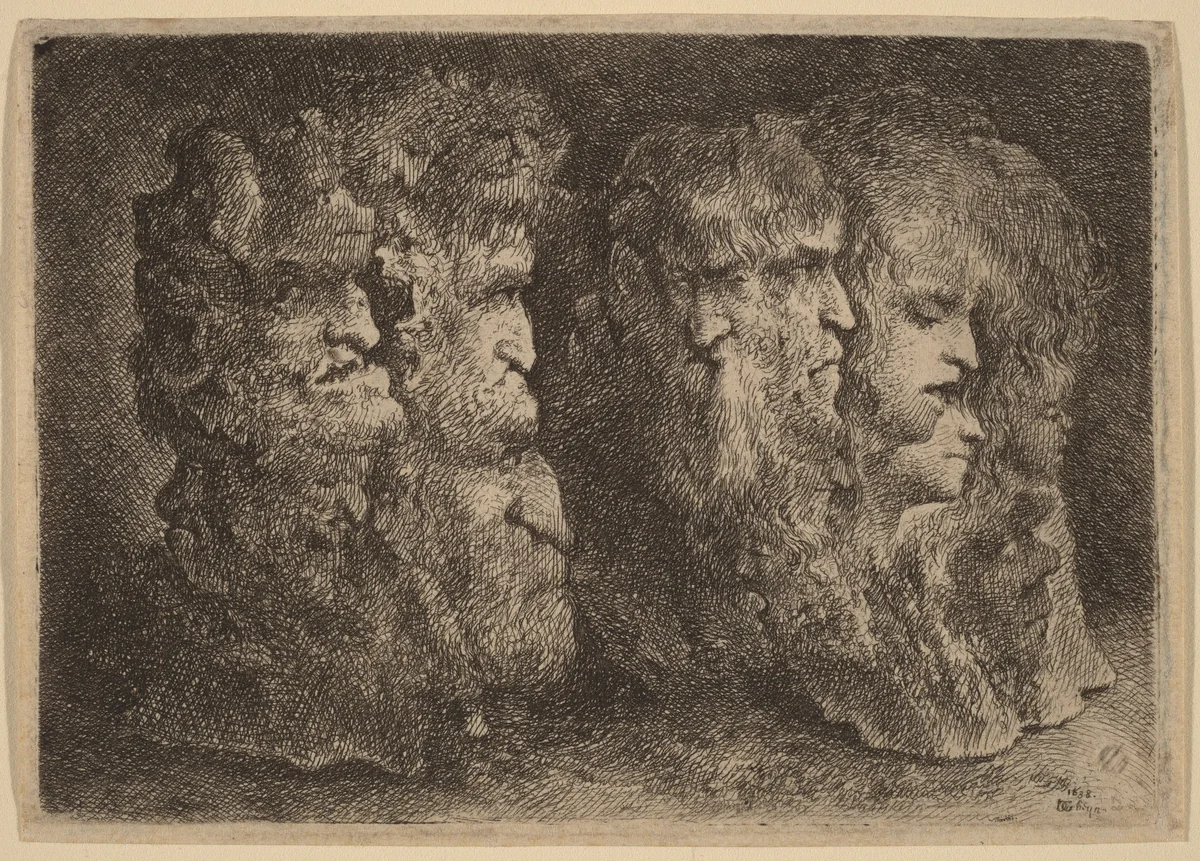 Grotesque Heads by Bartholomeus Breenbergh
Jacques de Gheyn III, print, 1638