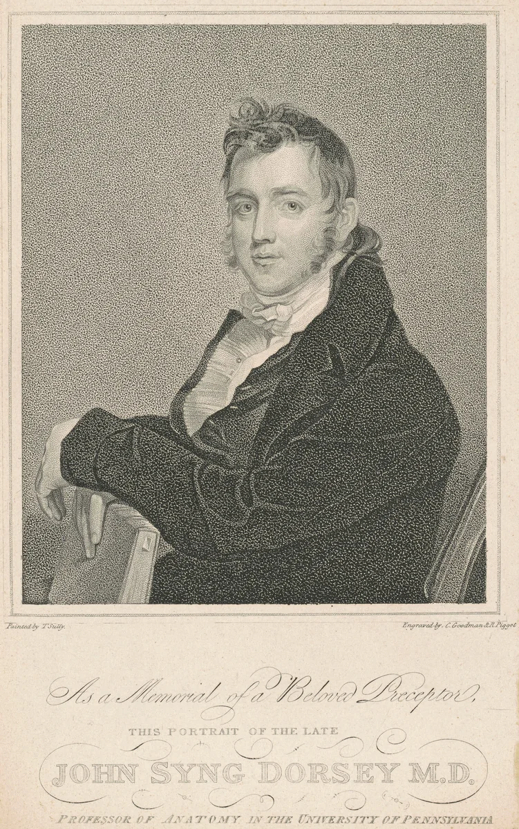John Syng Dorsey, M.D. by Charles Goodman; Robert Piggot; Thomas Sully, print, 1819