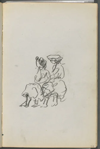 Sketchbook, The Dells, N° 127, page 119: Two Seated Figures by Maurice Prendergast, book, 1919-1921