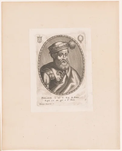 Portret van Filips IV van Frankrijk by anonymous, print, 1610-1668
