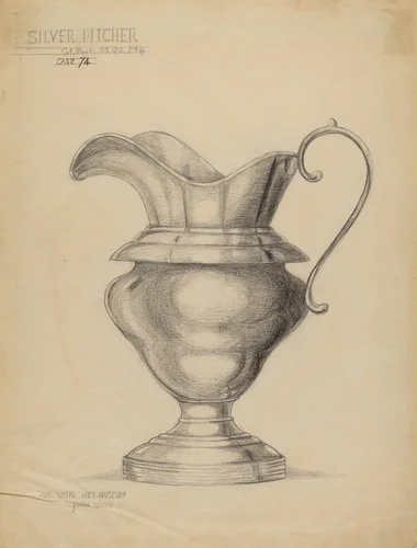 Silver Pitcher by John Garay, index of american design, 1936