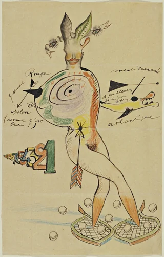 Nude by Yves Tanguy, drawing, 1926