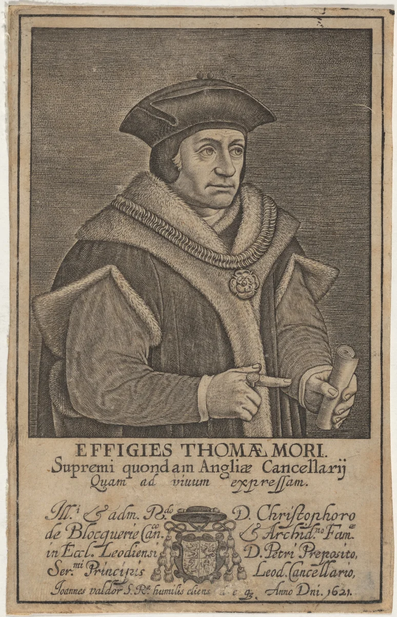 Sir Thomas More, Lord Chacellor by Jean Waldor, print, 1621