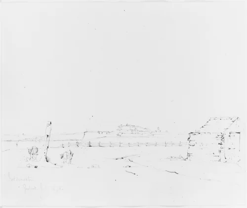 Fort Monekton (from Sketchbook) by John William Casilear, artwork, 1834-1838