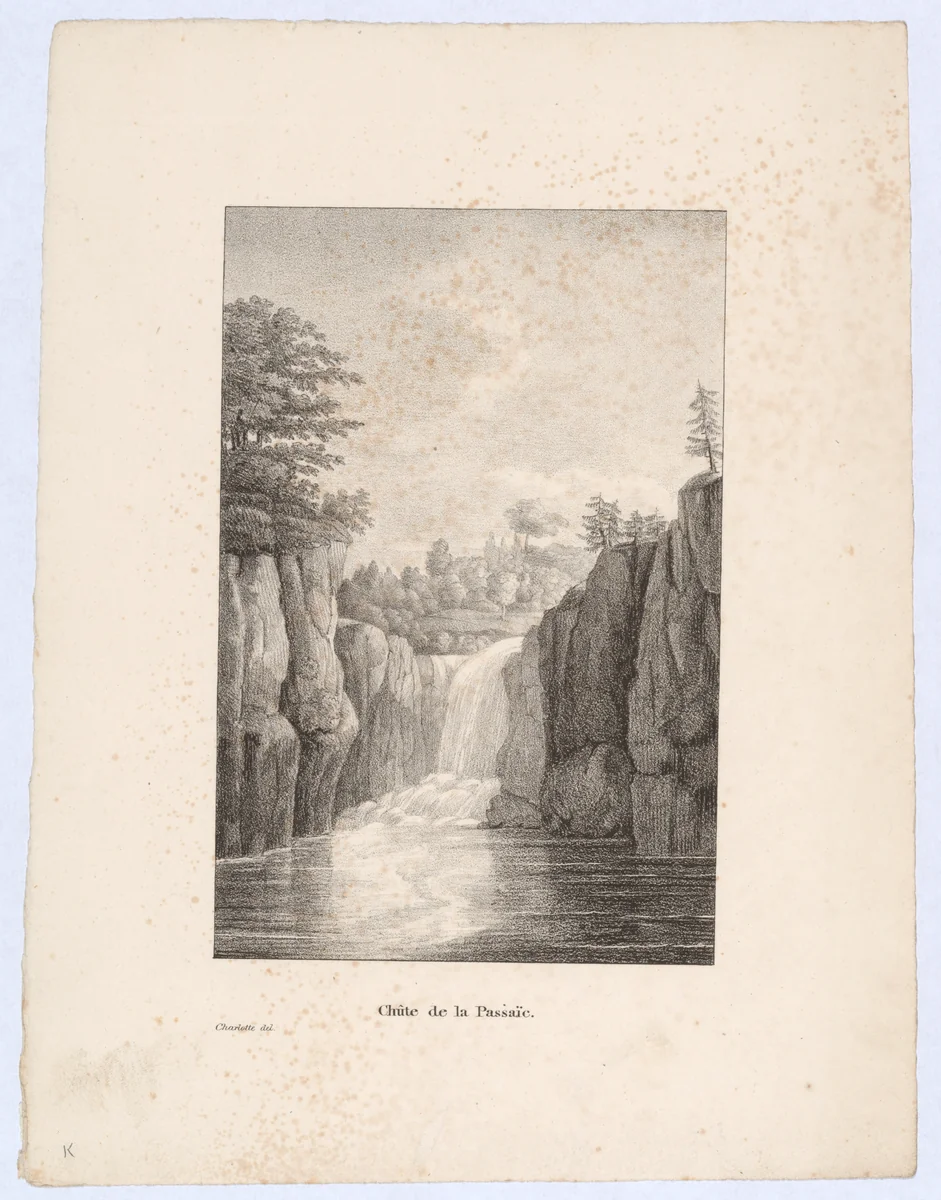 Chûte de la Passaïc by Charlotte Bonaparte, print, 1824
