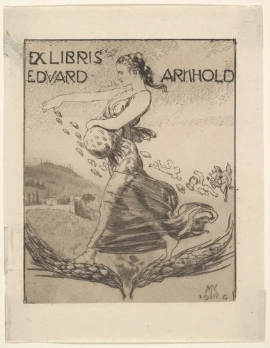 Ex Libris of Eduard Arnhold by Max Klinger, print, 1870-1920