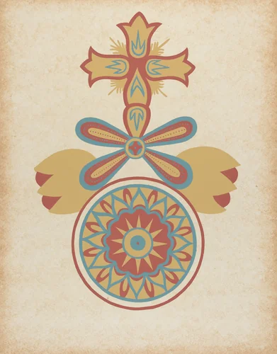 Santa Barbara Mission Doorway Design from the portfolio "Decorative Art of Spanish California" by American 20th Century, index of american design, 1935-1942