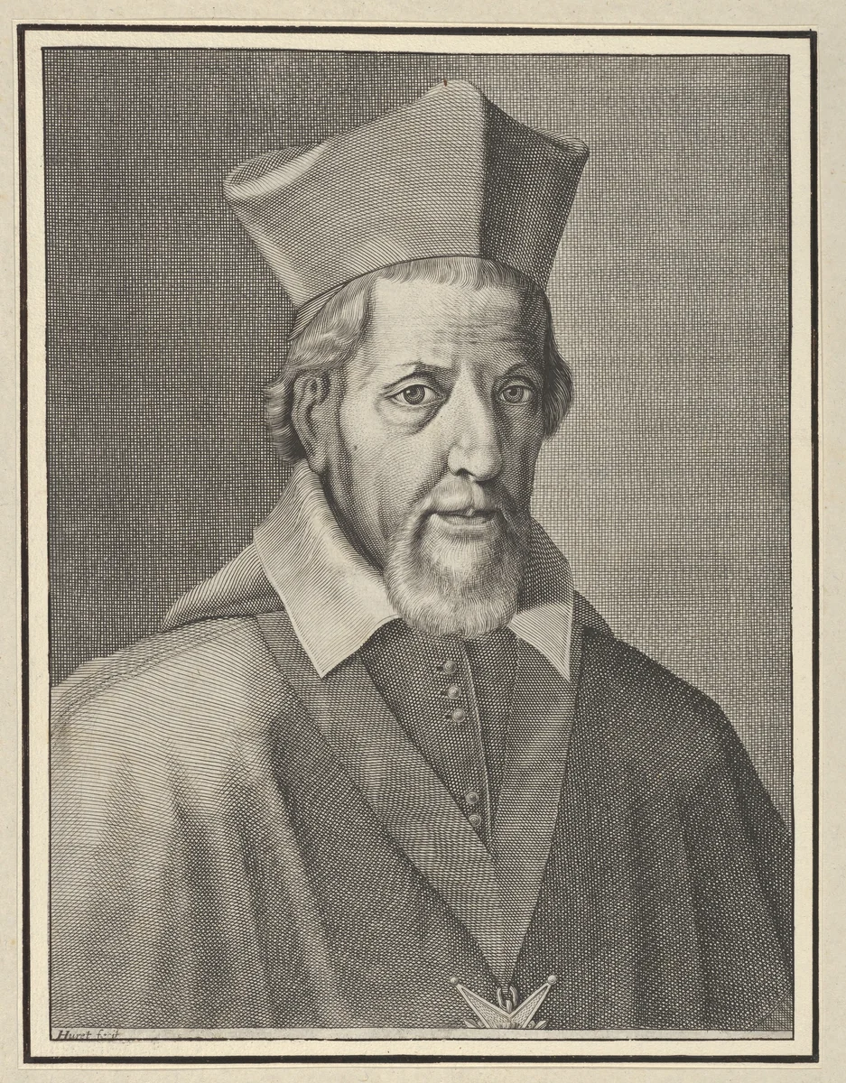 Portrait of a Cardinal by Grégoire Huret, print, 1720-1760
