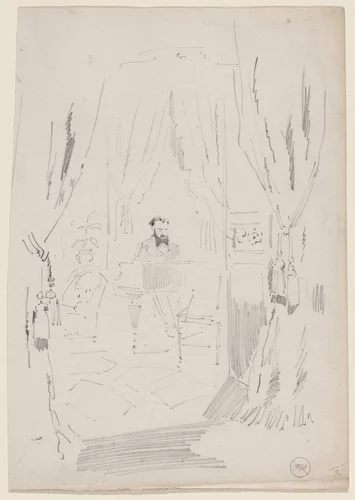 The Salon by Félix-Hilaire Buhot, drawing, 1847-1898