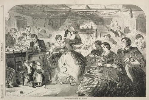 Fall Games - The Apple Bee by Winslow Homer, print, 1859
