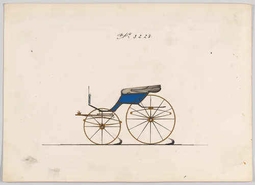 Design for Pony Phaeton, no. 3228 by Brewster & Co., drawing, 1876