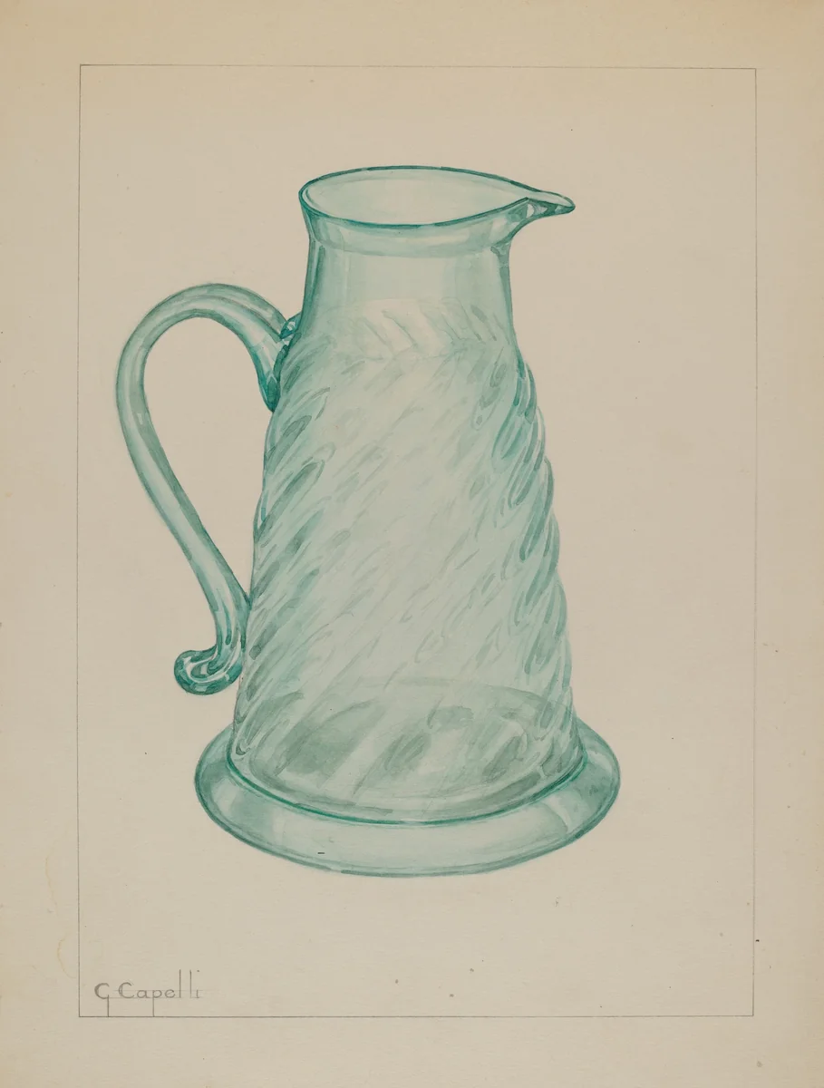 Molasses Jug by Giacinto Capelli, index of american design, 1937