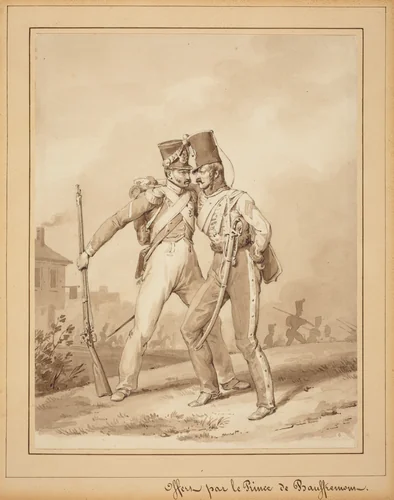 Two Grenadiers by Victor Adam, drawing, 1801-1866
