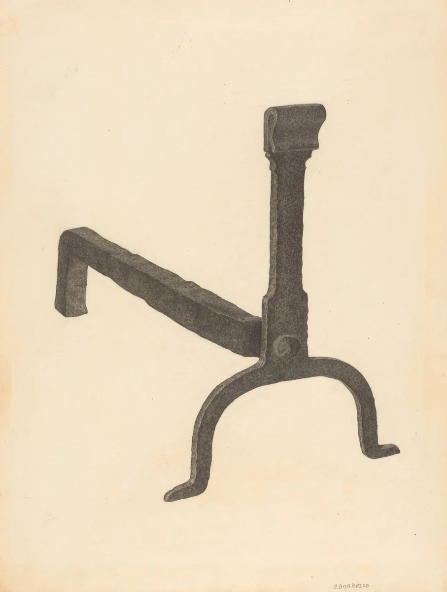 Andiron (one of pair) by Salvatore Borrazzo, index of american design, 1938