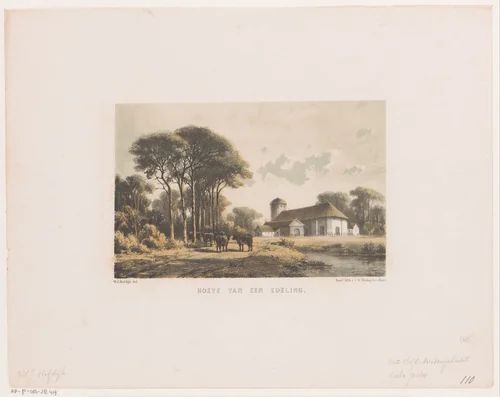 Hoeve van een edeling, 8e of 9e eeuw by Willem Jacob Hofdijk, print, 1857-1864