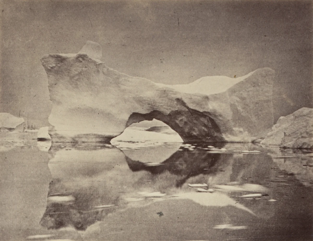 "Scene in connection with view no. 93, taken when among the bergs" by George P. Critcherson, John L. Dunmore, William Bradford, photograph, 1869