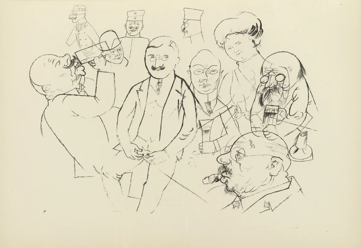 Stammtischstudien (plate, folio 13) from Ecce Homo by George Grosz, illustrated book, 1922
