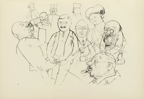 Stammtischstudien (plate, folio 13) from Ecce Homo by George Grosz, illustrated book, 1922