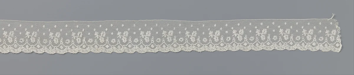 Strook kloskant met 'oorbelletjes' by anonymous, other, 1875-1899