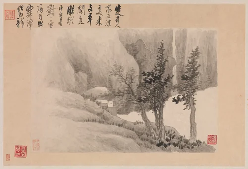 Landscapes with Poems by Gong Xian (龔賢), painting, 1688