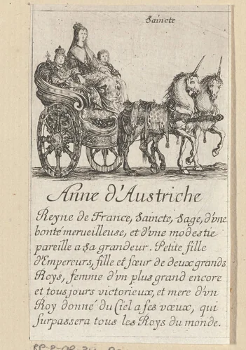 Anna van Oostenrijk by Stefano della Bella, print, 1620-1664