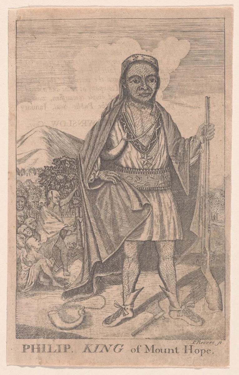 Philip King of Mount Hope by Paul Revere Jr., print, 1772