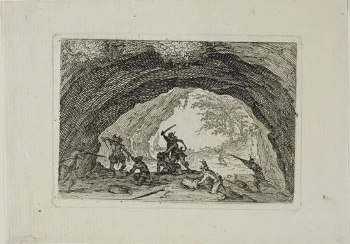 The Cavern of Brigands, from The Caprices by Jacques Callot, print, 1617-1627