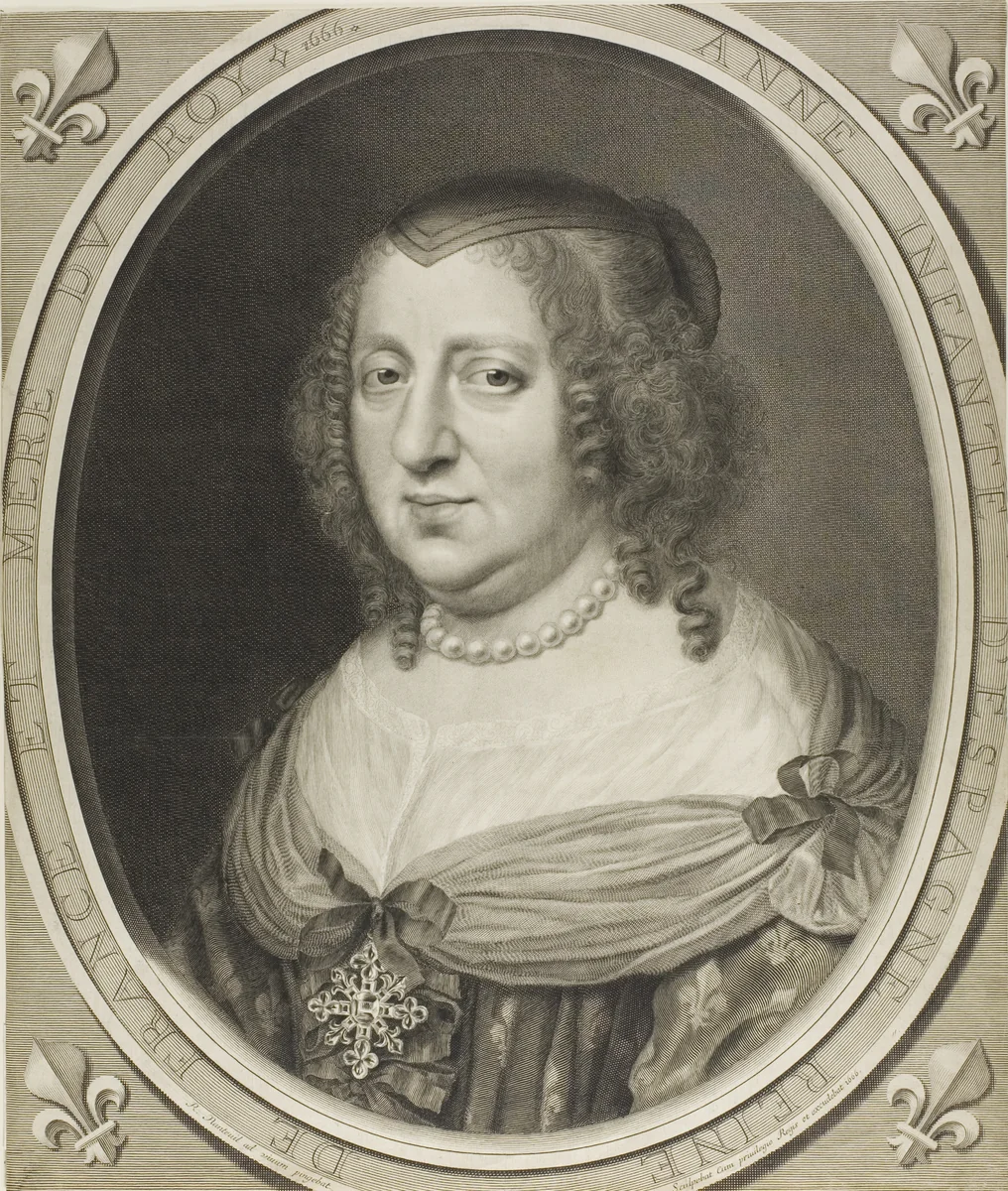 Anne of Austria by Robert Nanteuil, print, 1666