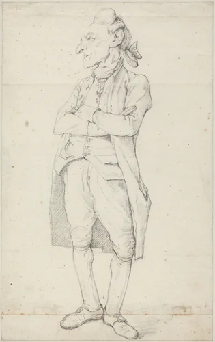 A Gentleman Standing with His Arms Crossed by François-André Vincent, drawing, 1746-1816