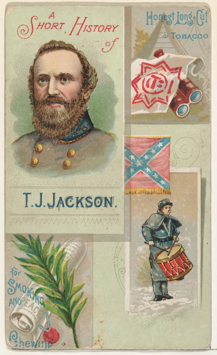 A Short History: General Thomas Jackson, from the Histories of Generals series (N114) issued by W. Duke, Sons & Co. to promote Honest Long Cut Smoking and Chewing Tobacco by W. Duke, Sons & Co., print, 1888