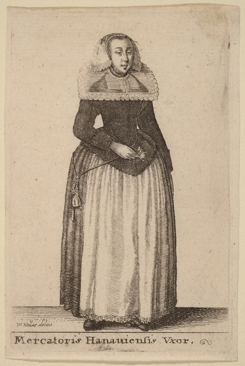 Mercantoris Hanauiensis Vxor by Wenceslaus Hollar, print, 1644-1650