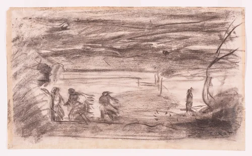 The Destruction of Sodom by Camille Corot, drawing, 1852-1862