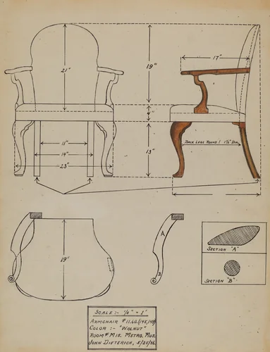 Chair by John Dieterich, index of american design, 1936