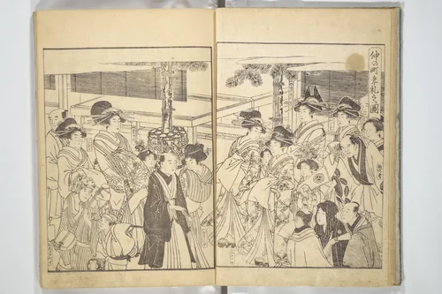 Yoshiwara Picture Book of New Year’s Festivities (Seirō ehon nenjū gyōji) 青楼繪本年中行事 by Kitagawa Utamaro (喜多川歌麿), book, 1804