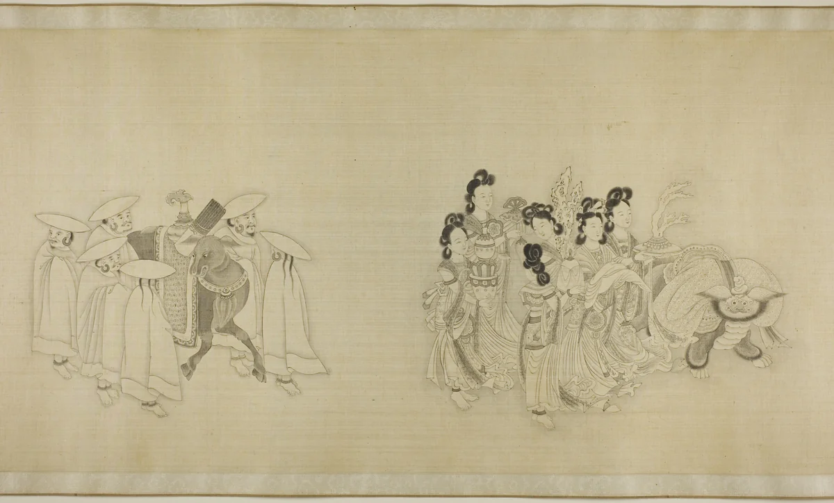 Barbarian Envoys Presenting Tribute by Su Liupeng, drawing, 1821-1861